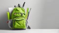 The Green School Backpack.AI generated image Royalty Free Stock Photo