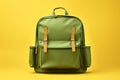 Green school bag. Back to school. Royalty Free Stock Photo