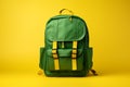 Green school bag. Back to school. AI generated Royalty Free Stock Photo