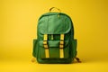 Green school bag. Back to school. Royalty Free Stock Photo