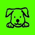 Green Screen Elements. Dogs Head Drawing Royalty Free Stock Photo