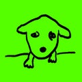 Green Screen Elements. Dogs Head Drawing Royalty Free Stock Photo