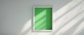 Green Screen Frame Mockup on Wall for Art Display or Advertising. Royalty Free Stock Photo