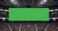 Green Screen in Stadium: A Perfect Template for Advertisement Royalty Free Stock Photo
