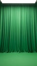 Green Screen Studio Backdrop With Floor For Chroma Keying Royalty Free Stock Photo