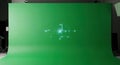 Green Screen Studio Backdrop with Futuristic Digital Interface Overlay Royalty Free Stock Photo