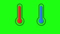 Green screen thermometer 2D animation.