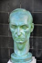 Green sculpture, head of a man