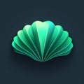 Green Sea Shell Icon With Gradient Shadow - Album, Folio, And Fan Formats