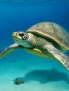 Green sea turtle. Reptiles and Amphibians Royalty Free Stock Photo