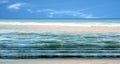 Green sea water  and splash ,blue sky tropical  nature landscape defocus  ba Royalty Free Stock Photo