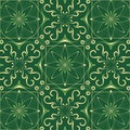 Green seamles pattern. Moroccan vintage ornament as blue backgrounds