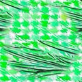 Green seamless abstraction with patterns and curved lines. A crumpled, distorted surface. Green texture