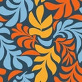Green Seamless Elegant Bloom Element Texture. Yellow Continuous Fashion Tropic Decor, Seamless Design.