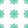 Green seamless mandala pattern, flower boho ornament