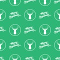 Green Seamless Merry Christmas pattern background.