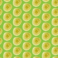 Green seamless pattern with yellow watercolor circles.