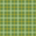 Green seamless textile pattern - geometric striped design. Vector checkred cloth background Royalty Free Stock Photo