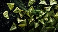 The green seasoned chips.AI generated image Royalty Free Stock Photo