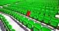 Green seat rows