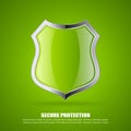 Green secure shield icon
