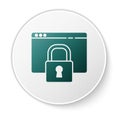 Green Secure your site with HTTPS, SSL icon isolated on white background. Internet communication protocol. White circle