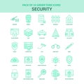 25 Green Security Icon set Royalty Free Stock Photo