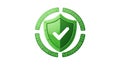 Green Security Shield Encircling Binary Code Symbolizing Data Protection Royalty Free Stock Photo