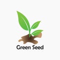 Green seed vector logo design