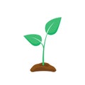 Green Seedling silhouette. Plant nurturing. Vector illustration