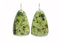 Green semigem silvery earrings