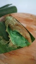 green serabi solo cake - yessss Royalty Free Stock Photo