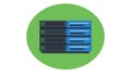 Green Server Stack, Eco Friendly Data, vector design Generative AI Royalty Free Stock Photo