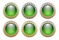 Green Set of 6 Color Combinations Glossy Buttons Royalty Free Stock Photo