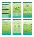 Green set of mobile user interface design.