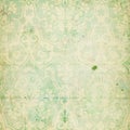 Green shabby chic vintage damask texture