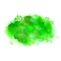 Green shadow watercolor stains. Bright color element for abstract artistic background.