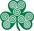 Green shamrock with celtic spiral