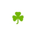 Green Shamrock illustration isolated on white. Clover three leaf flower. St Patrick day vector Royalty Free Stock Photo