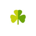 Green Shamrock illustration isolated on white. Clover three leaf flower. St Patrick day vector Royalty Free Stock Photo