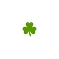 Green Shamrock illustration isolated on white. Clover three leaf flower. St Patrick day vector Royalty Free Stock Photo