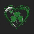 Shamrock Heart: A St. Patrick\'s Day Design Royalty Free Stock Photo