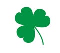 Green shamrock leave icon on white background. happy patricks symbol. clover sign. flat style