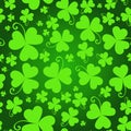 Green Shamrock Leaves Seamless Pattern Creative Clover Background For Saint Patricks Day Holiday Royalty Free Stock Photo