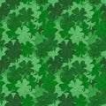 Green shamrock seamless background for st patricks