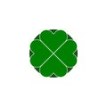 Green Shamrock sign. Shamrock icon. Four leaf clover logo Royalty Free Stock Photo