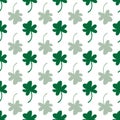 Saint Patrick`s Day Shamrocks Vector Seamless Pattern