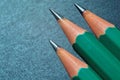 Green sharpened wooden pencils Royalty Free Stock Photo