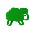 Green Sheep icon isolated on transparent background. Counting sheep to fall asleep.