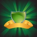 Green Shield with Background Royalty Free Stock Photo